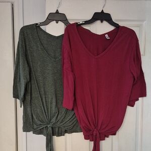 2 Vneck, Tie Tops